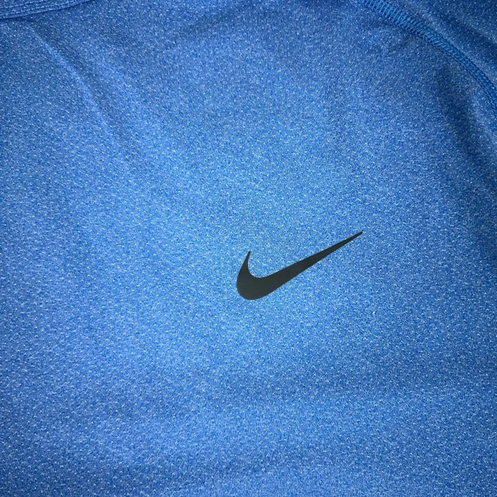 Nike Shirt Mens XL Blue Dri FIT Short Sleeve Gym Workout Sports Training Swoosh
